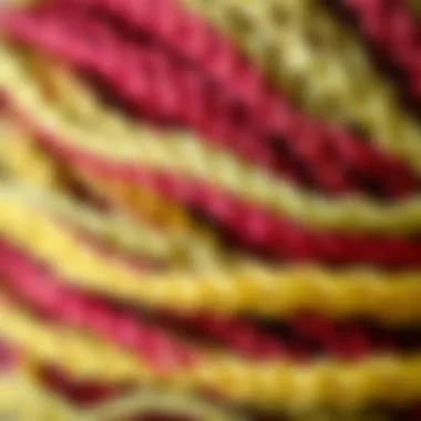 A close-up of vibrant spring twist wig fibers highlighting texture and color