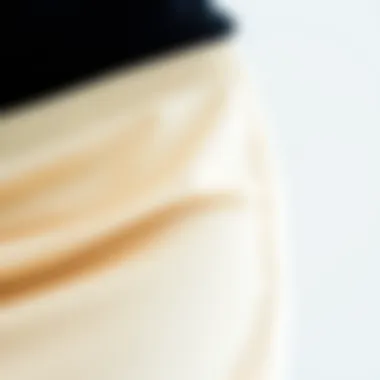 Close-up of the unique design elements of an elastic pencil skirt.