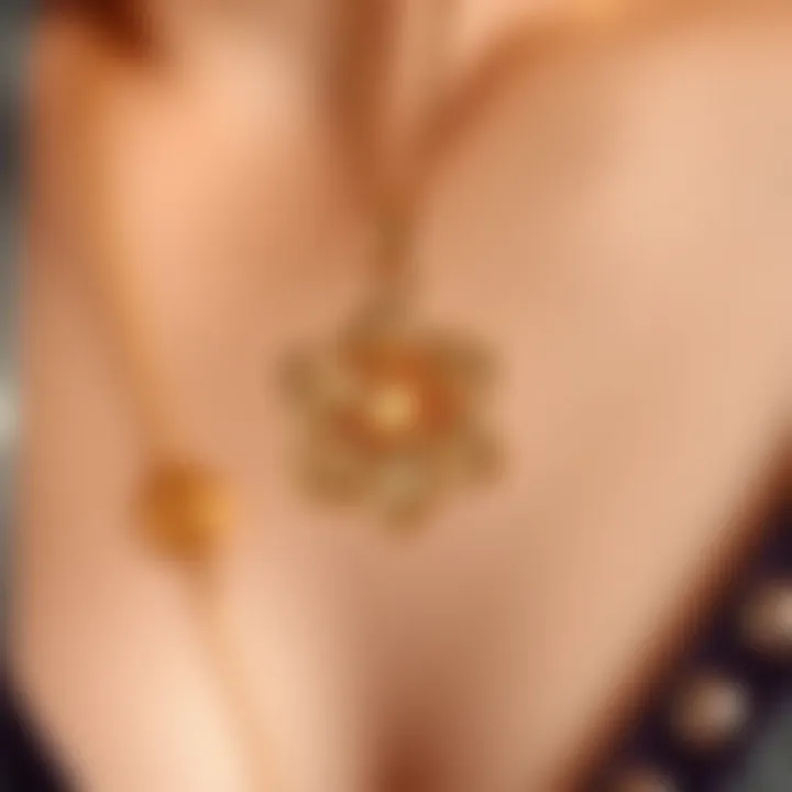 Elegant 14k gold birth flower necklace showcasing intricate design