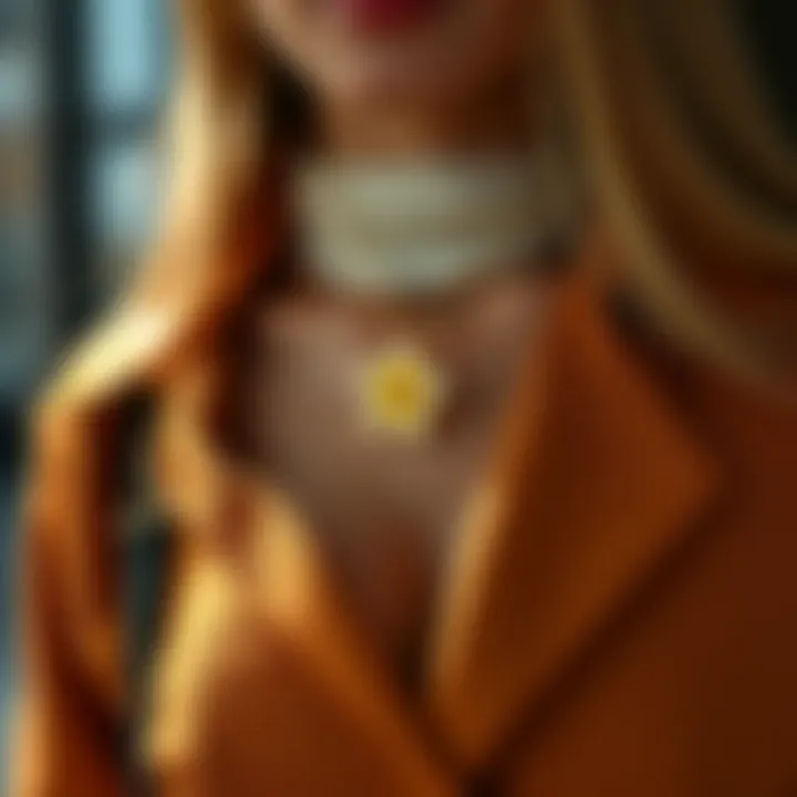 Personalized birth flower necklace styled with modern attire