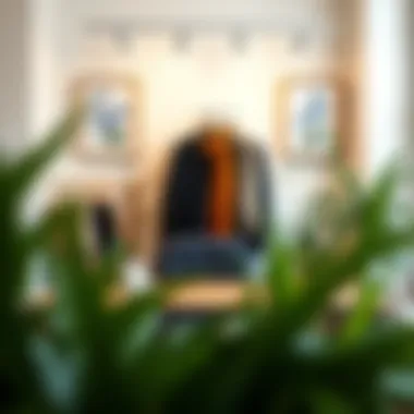 Fashion studio adorned with blue floral framed art