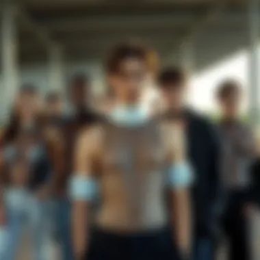 Diverse Styling of Fishnet Tops Group of individuals showcasing diverse fishnet styling