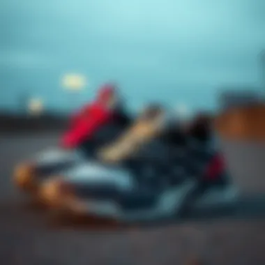 A collaborative sneaker design highlighting the intersection of brands and culture.