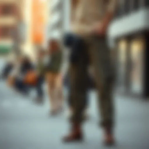 Historical evolution of cargo pants showcasing different styles through the decades