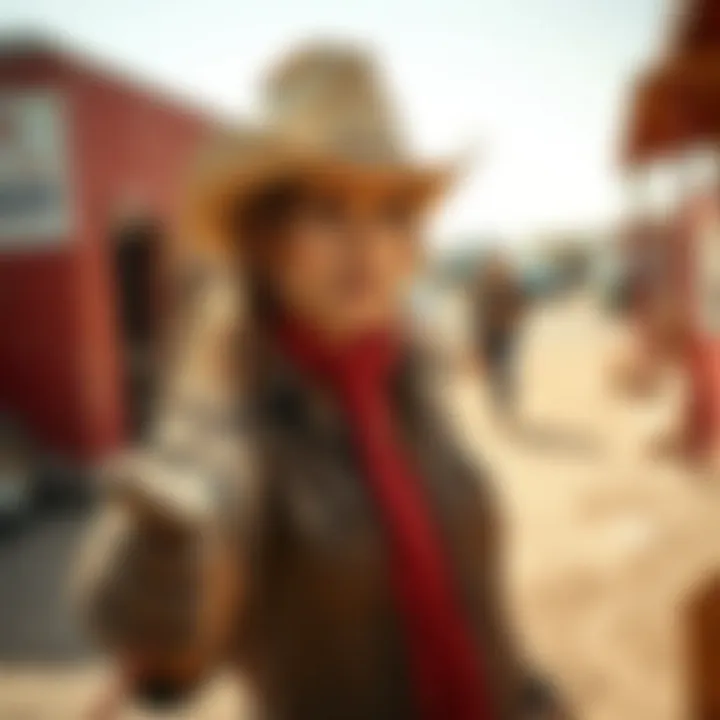 A modern cowgirl outfit blending traditional Western wear with contemporary fabrics