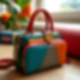 Elegant mini bag organizer showcasing vibrant colors and unique design