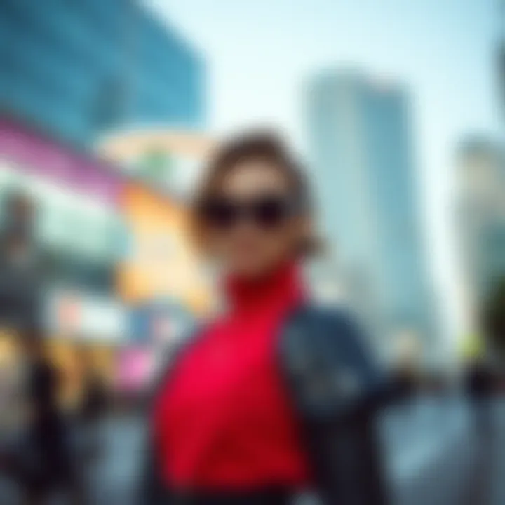 Fashionable outfit showcasing the incorporation of plank elbow pads