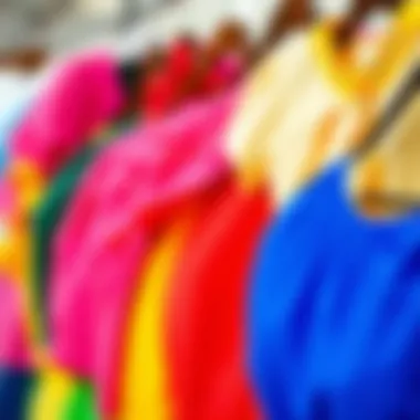 A variety of blouse sets displayed in vibrant colors