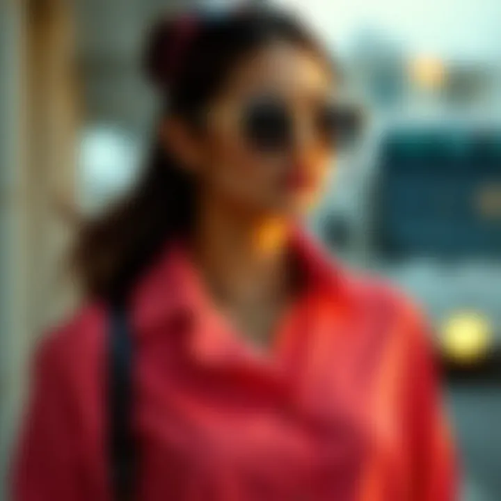 Stylish blouse set paired with modern accessories