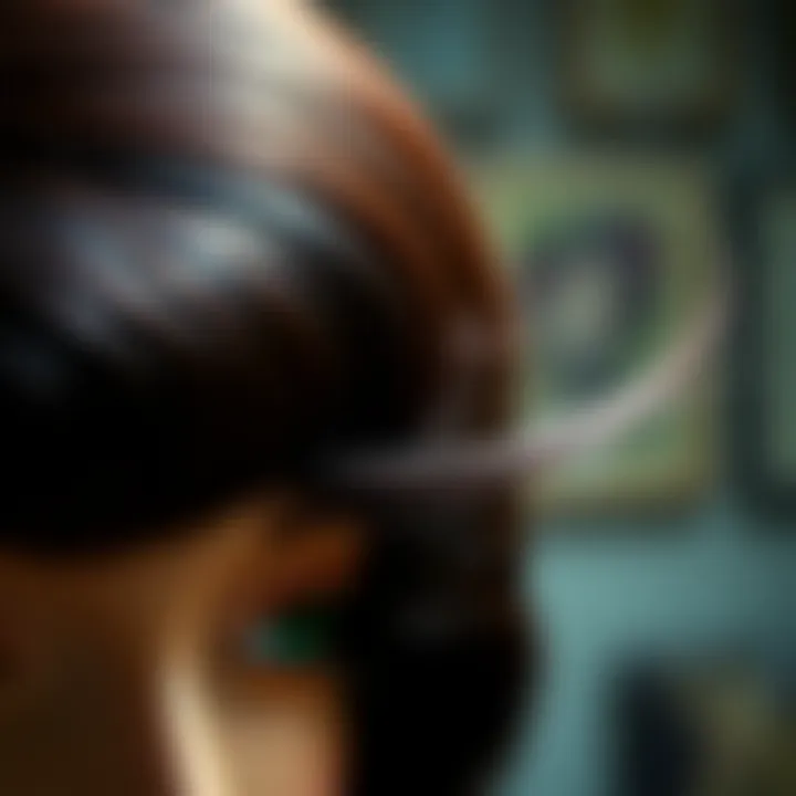 Craftsmanship of Real Hair Wigs Close-up of the craftsmanship involved in constructing a real hair wig