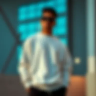 Stylish sweatshirt paired with modern athletic gear