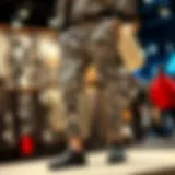 Dynamic zebra print trousers on display