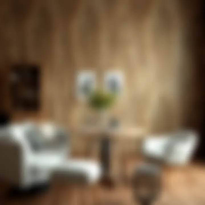 Variety of design styles incorporating oak peel and stick wallpaper