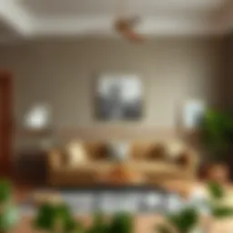 Elegant interior featuring oak peel and stick wallpaper