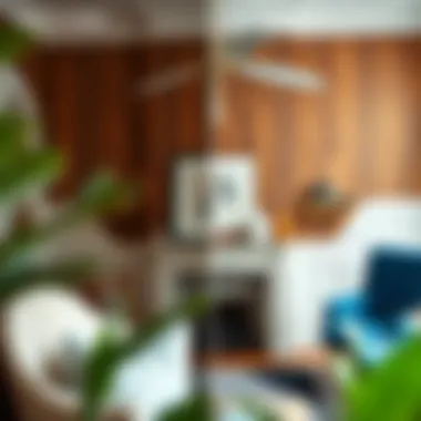 Before and after transformation using oak peel and stick wallpaper