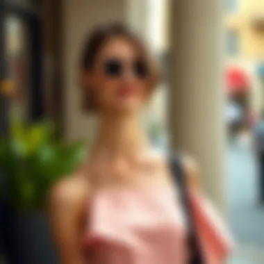 Stylish accessorizing with a slim dress