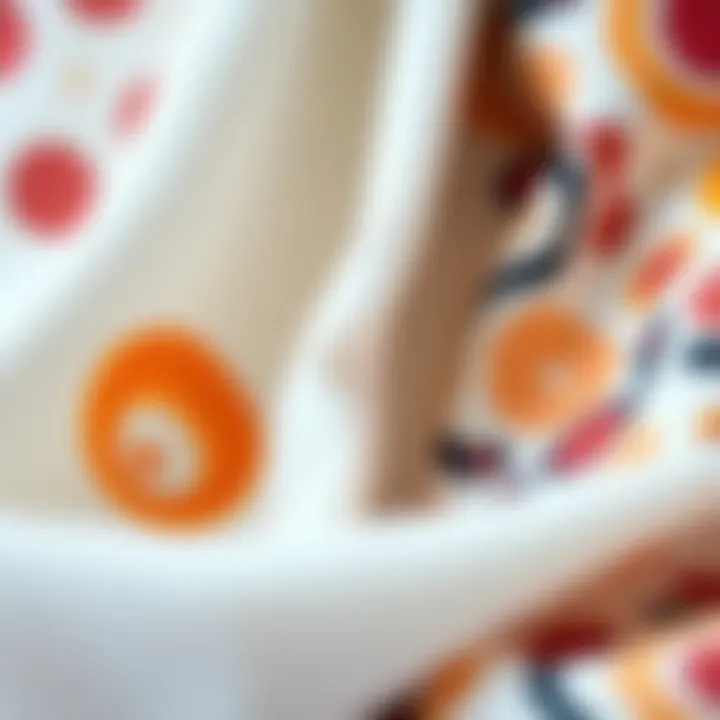 Close-up of unique fabric patterns used in slim dresses
