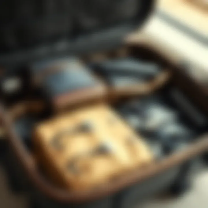 Interior compartments of a multifunctional suitcase