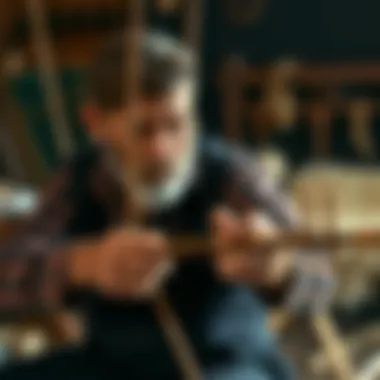 An artisan crafting korker bows, highlighting the intricate techniques and materials involved