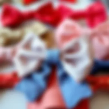 A collection of korker bows used in various fashion accessories, showcasing their versatility