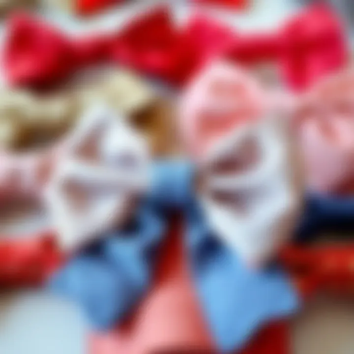 A collection of korker bows used in various fashion accessories, showcasing their versatility