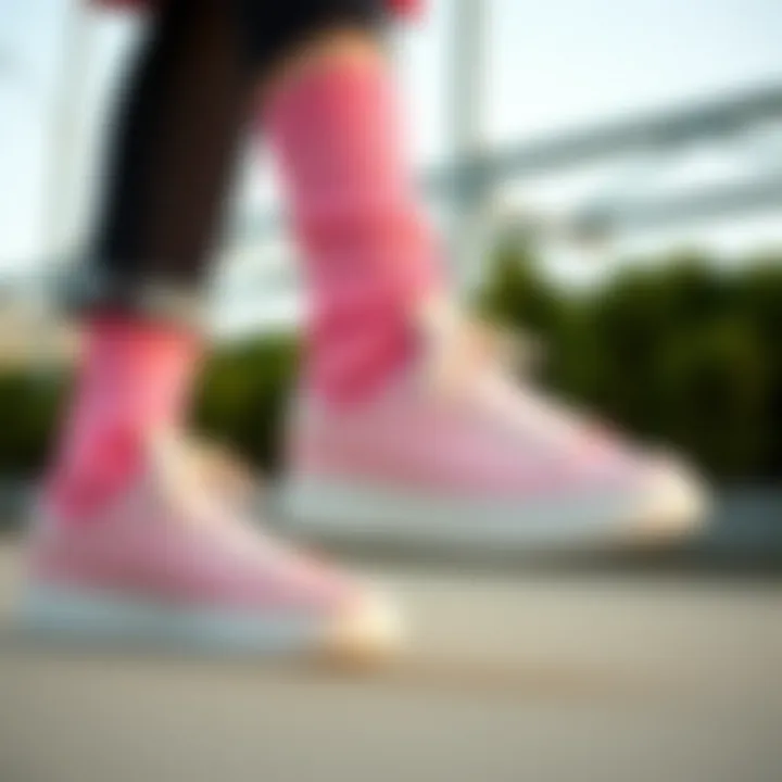 Future of casual footwear highlighted by pink sock sneakers