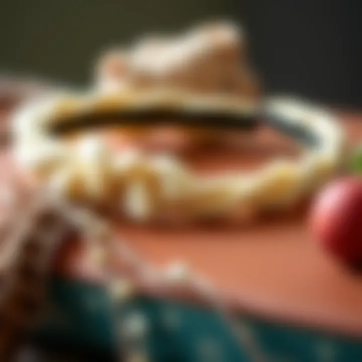 A close-up view of materials used in bunny hairbands