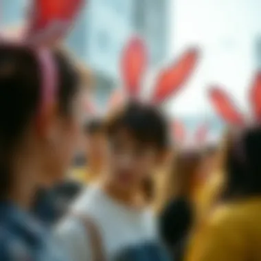 A collection showcasing various styles of bunny hairbands