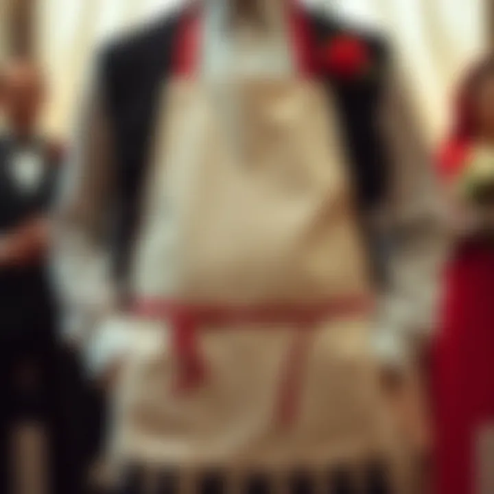 Cultural Heritage: The Apron's Significance Cultural representation of the father of the bride apron in a wedding