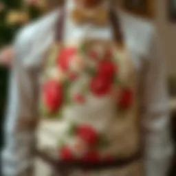 Elegant father of the bride apron with floral design