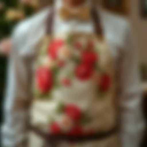 Elegant father of the bride apron with floral design