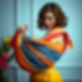 Elegant design of a summer ring sling with vibrant colors