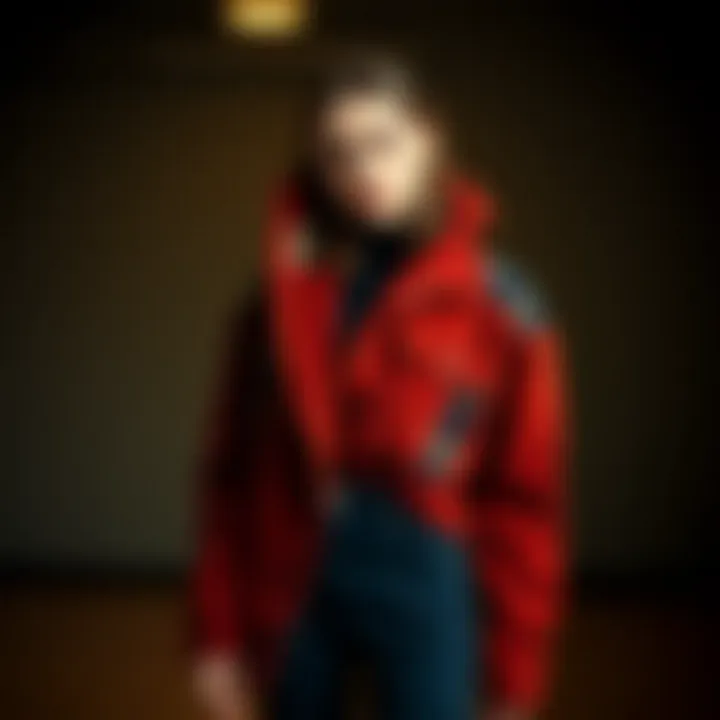 Versatile Styling Possibilities A model demonstrating various styling options with the drop shoulder jacket