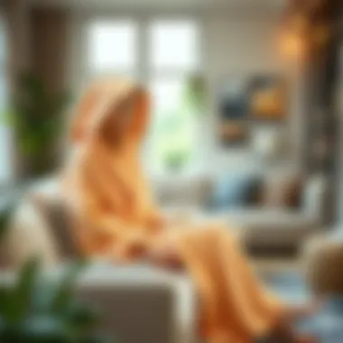 A Stylish Addition: Blanket Robes in Modern Decor Stylish blanket robe with a hood in a modern living room setting