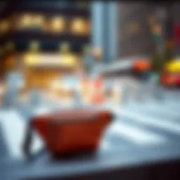 Stylish waist chest bag on urban backdrop