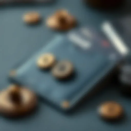 A stylish card holder showcasing embedded buttons