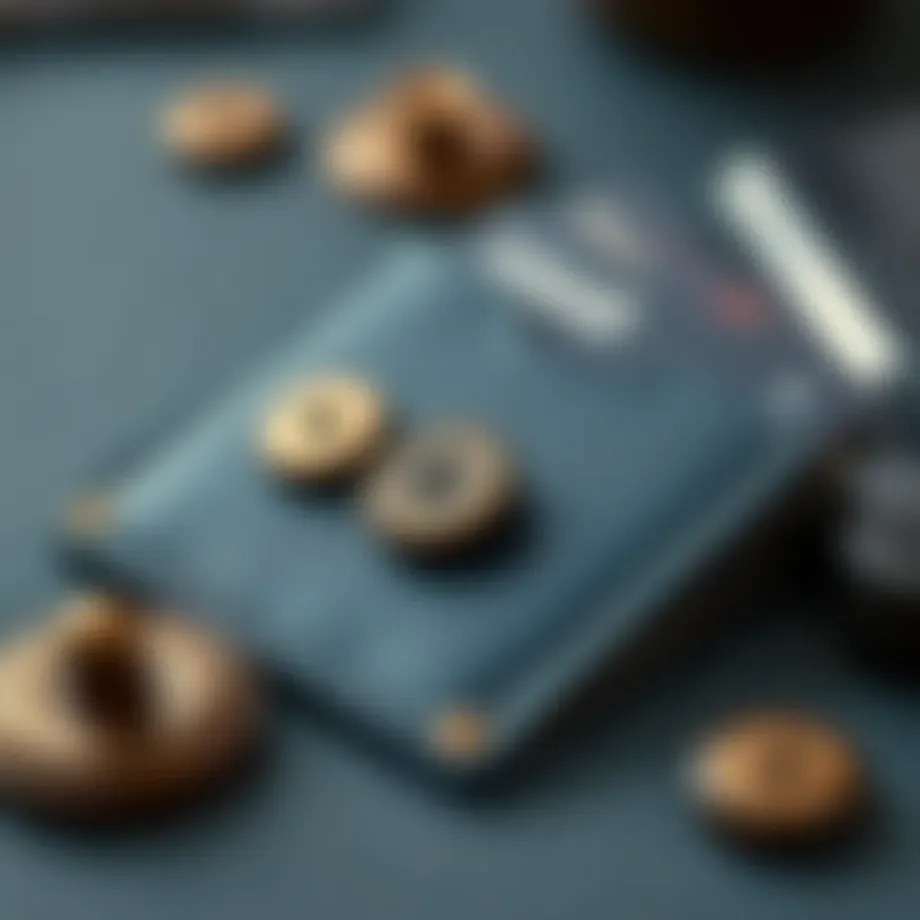A stylish card holder showcasing embedded buttons