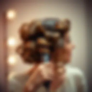 Demonstration of a hair foam curler in action