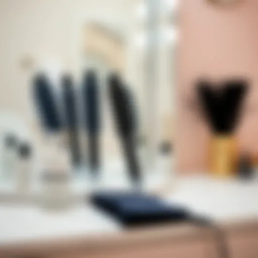 Hair foam curlers displayed elegantly on a vanity