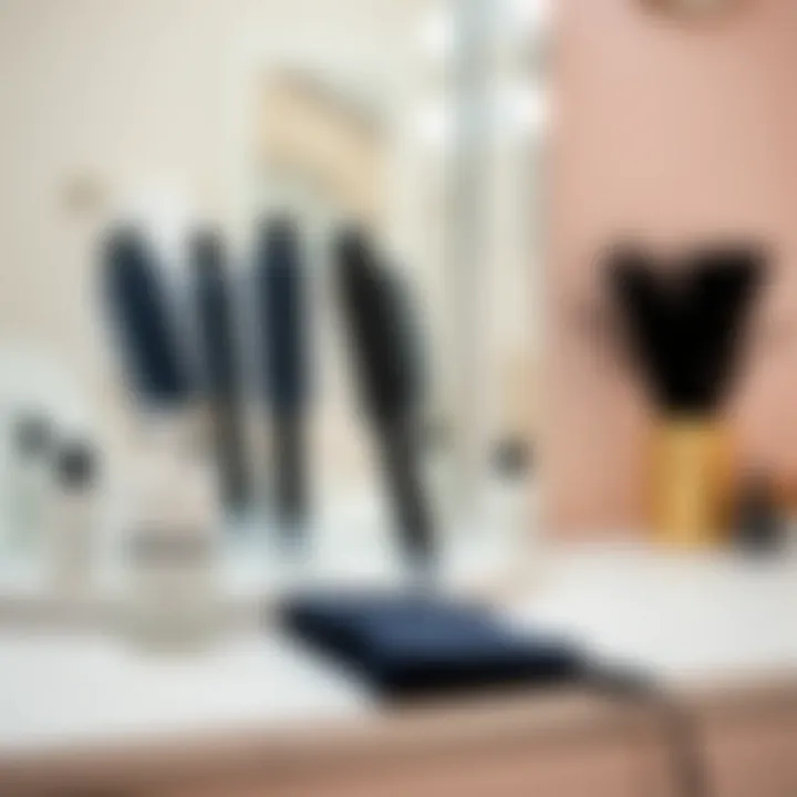 Hair foam curlers displayed elegantly on a vanity