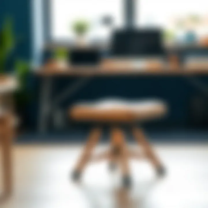 Versatile Foot Stool in Contemporary Workspace Versatile foot stool integrated into a contemporary workspace