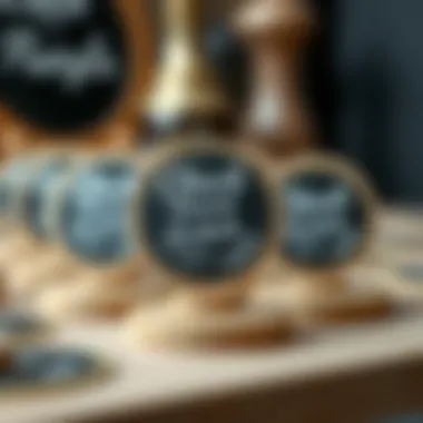 Chic Round Chalkboard Labels Stylish round chalkboard labels adorned with elegant typography