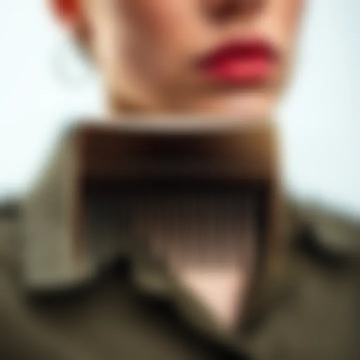 A close-up view of a double-sided comb showcasing its sleek design and materials.