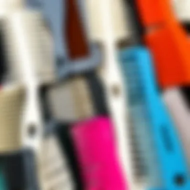 An arrangement of different double-sided combs highlighting various styles and colors.
