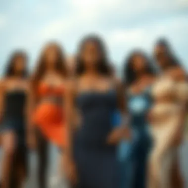 Group of diverse outfits showcasing the versatility of the bodycon dress