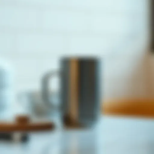 Contemporary Elegance in Beverage Technology A sleek thermostatic mug showcasing modern design