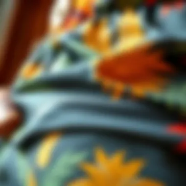 Close-up of high-quality fabric used in tropical short sets