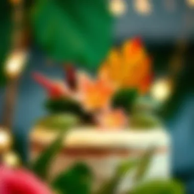 Handcrafted Tropical Elements Cake Topper Artisanal cake topper showcasing handcrafted tropical elements