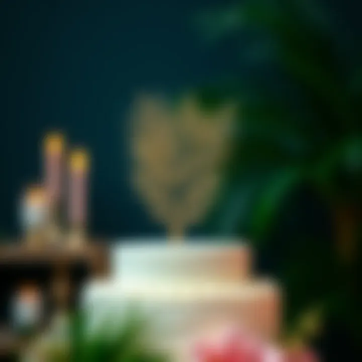 Tropical Leaves Cake Topper Elegance Elegant cake topper inspired by tropical leaves and palm fronds