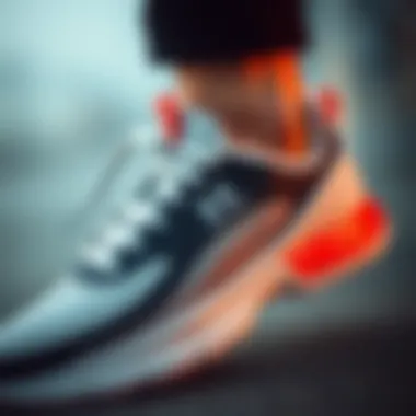 Close-up of shoe design elements and branding